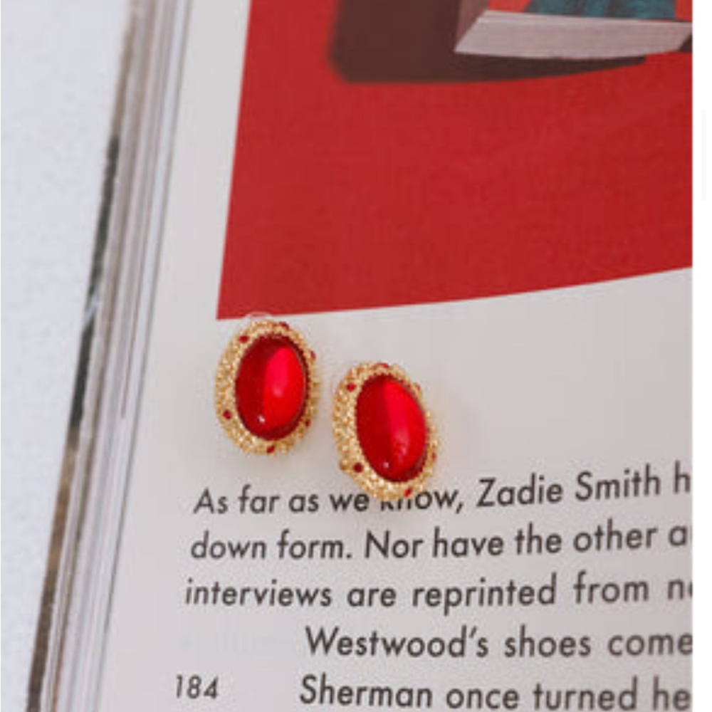 Hello Molly Radiant Red and Gold Earrings